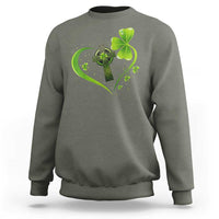 St Patricks Day Sweatshirt Lucky Clover Irish Shamrock Celtic Cross