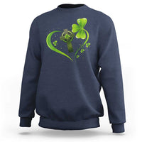 St Patricks Day Sweatshirt Lucky Clover Irish Shamrock Celtic Cross