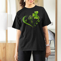 St Patricks Day T Shirt For Women Lucky Clover Irish Shamrock Celtic Cross