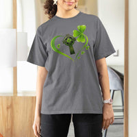 St Patricks Day T Shirt For Women Lucky Clover Irish Shamrock Celtic Cross