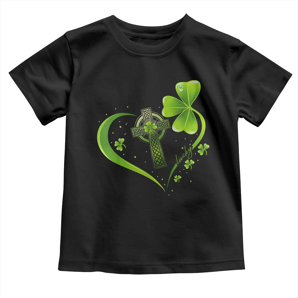 St Patricks Day Toddler T Shirt Lucky Clover Irish Shamrock Celtic Cross