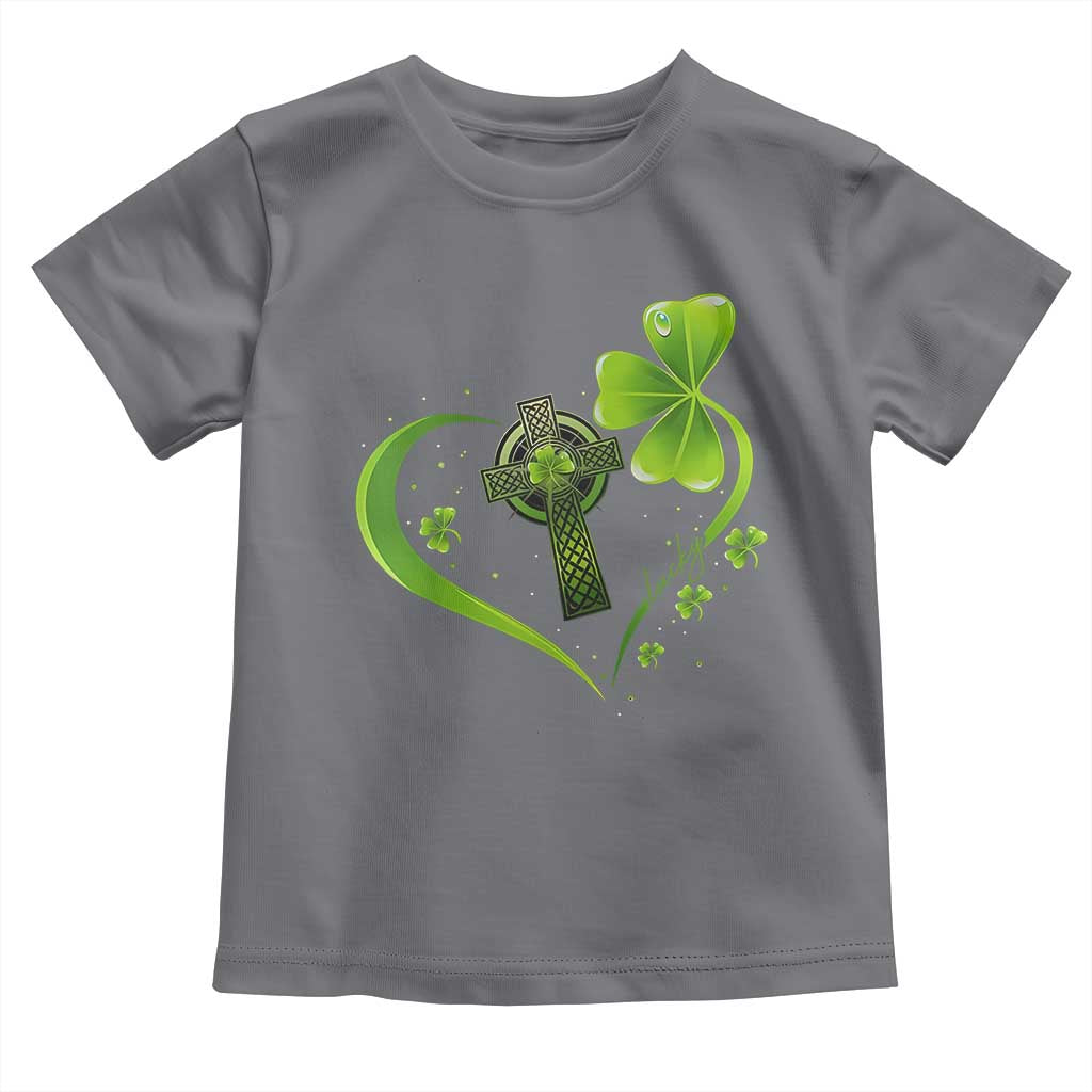 St Patricks Day Toddler T Shirt Lucky Clover Irish Shamrock Celtic Cross