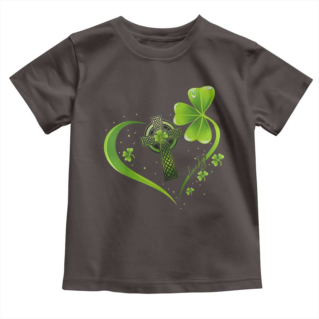 St Patricks Day Toddler T Shirt Lucky Clover Irish Shamrock Celtic Cross