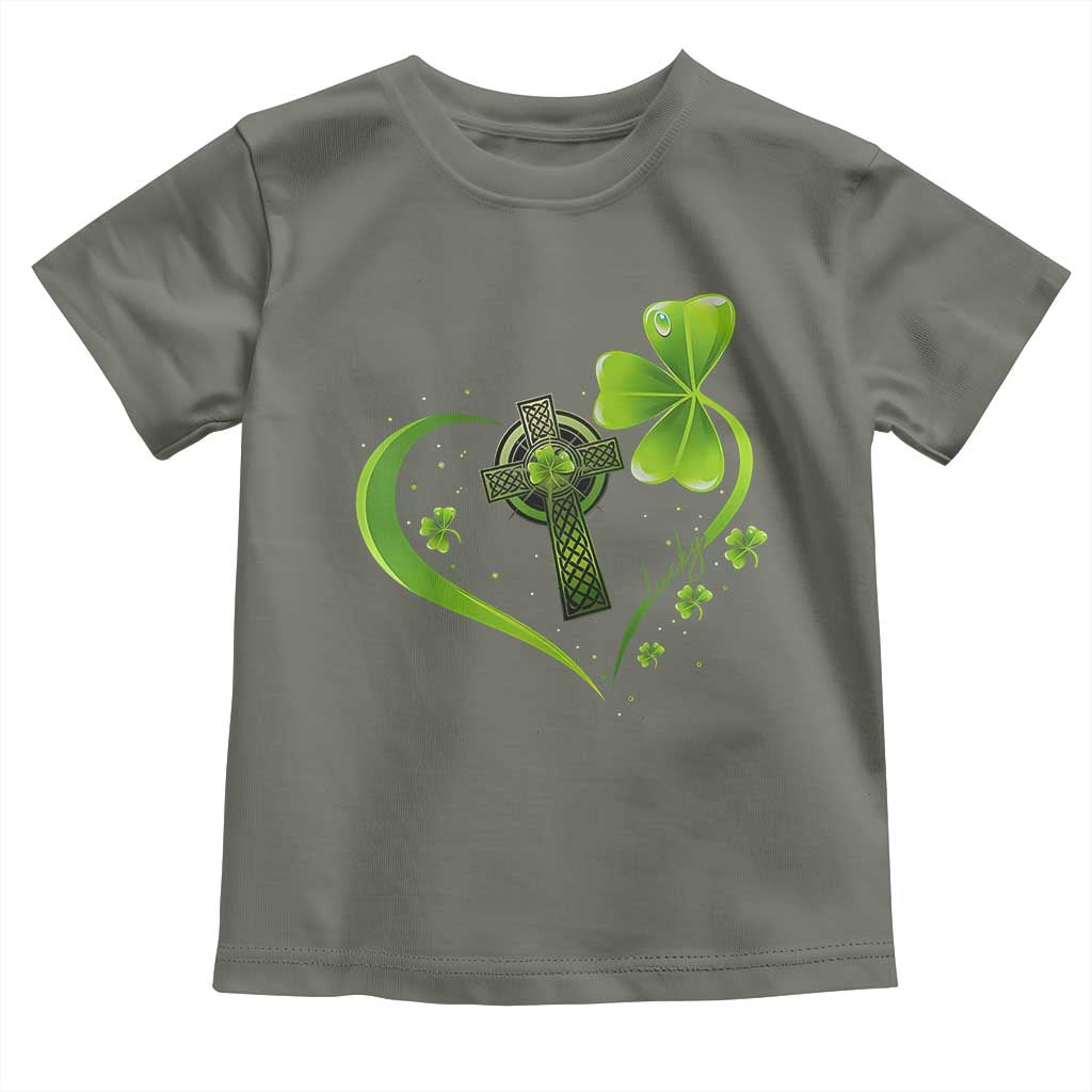 St Patricks Day Toddler T Shirt Lucky Clover Irish Shamrock Celtic Cross