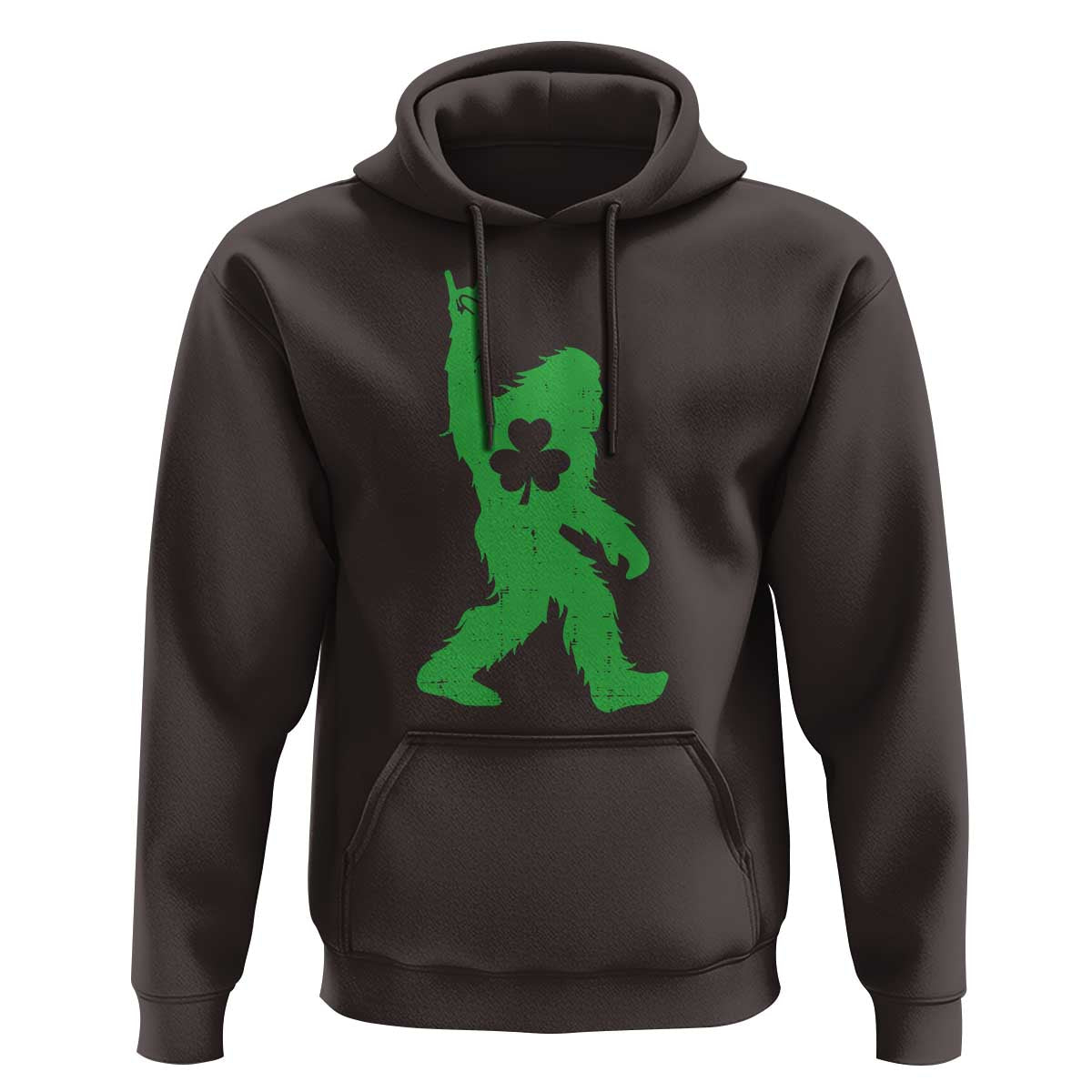 St Patricks Day Bigfoot Hoodie Irish Sasquatch Shamrock