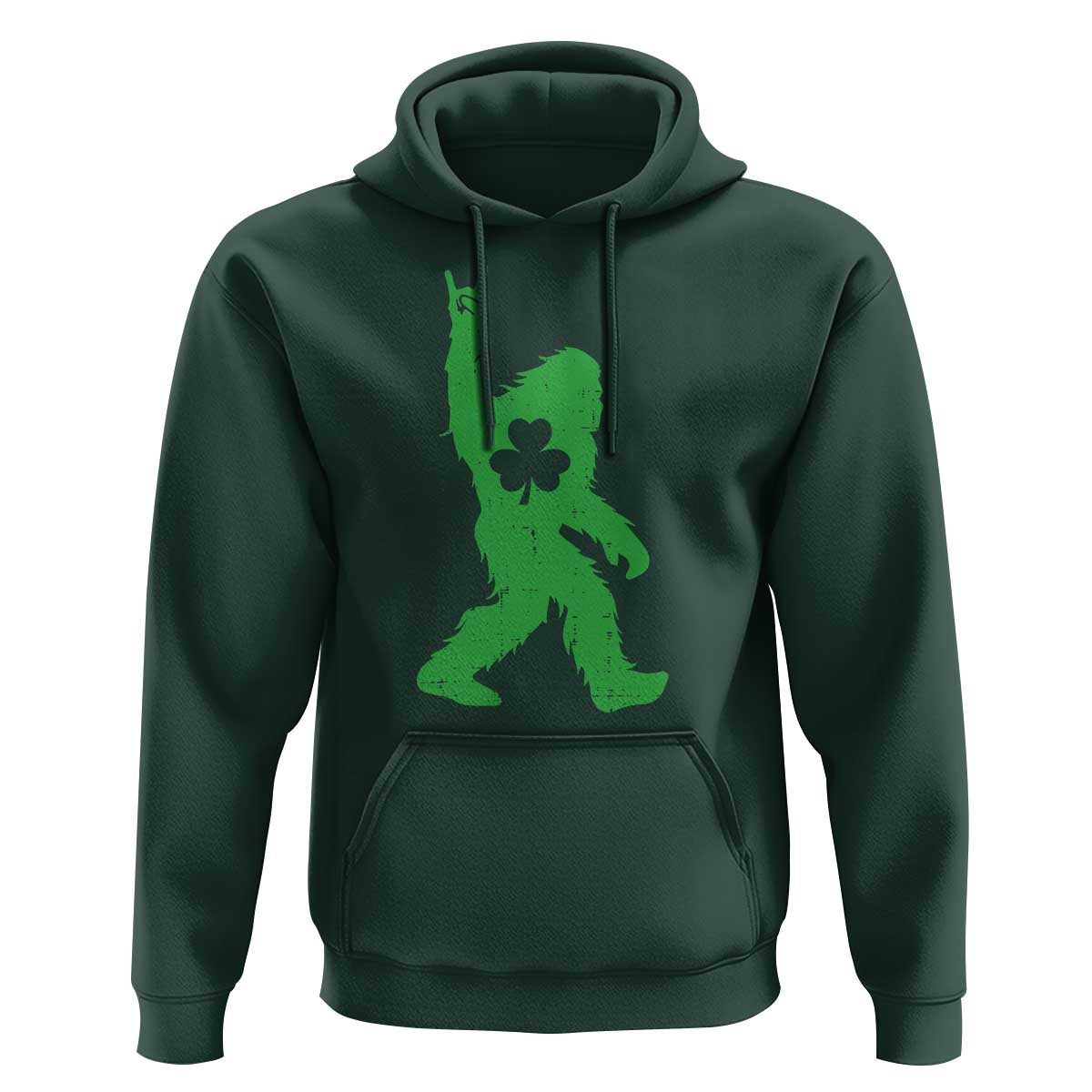 St Patricks Day Bigfoot Hoodie Irish Sasquatch Shamrock