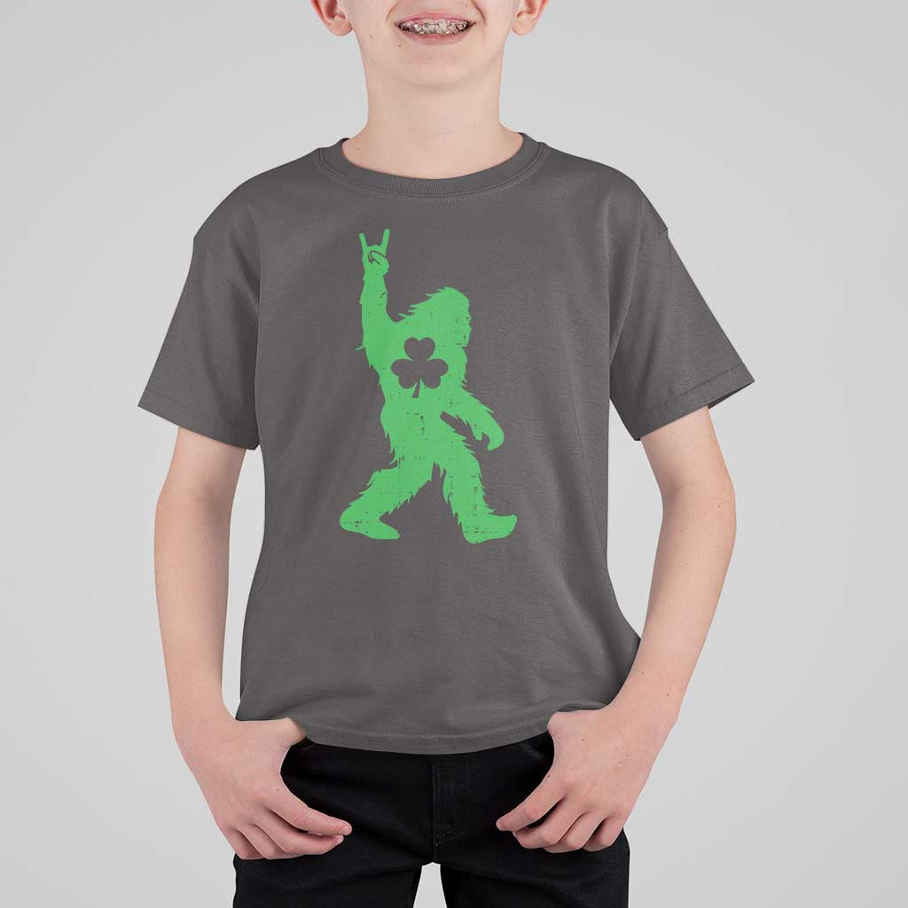 St Patricks Day Bigfoot T Shirt For Kid Irish Sasquatch Shamrock