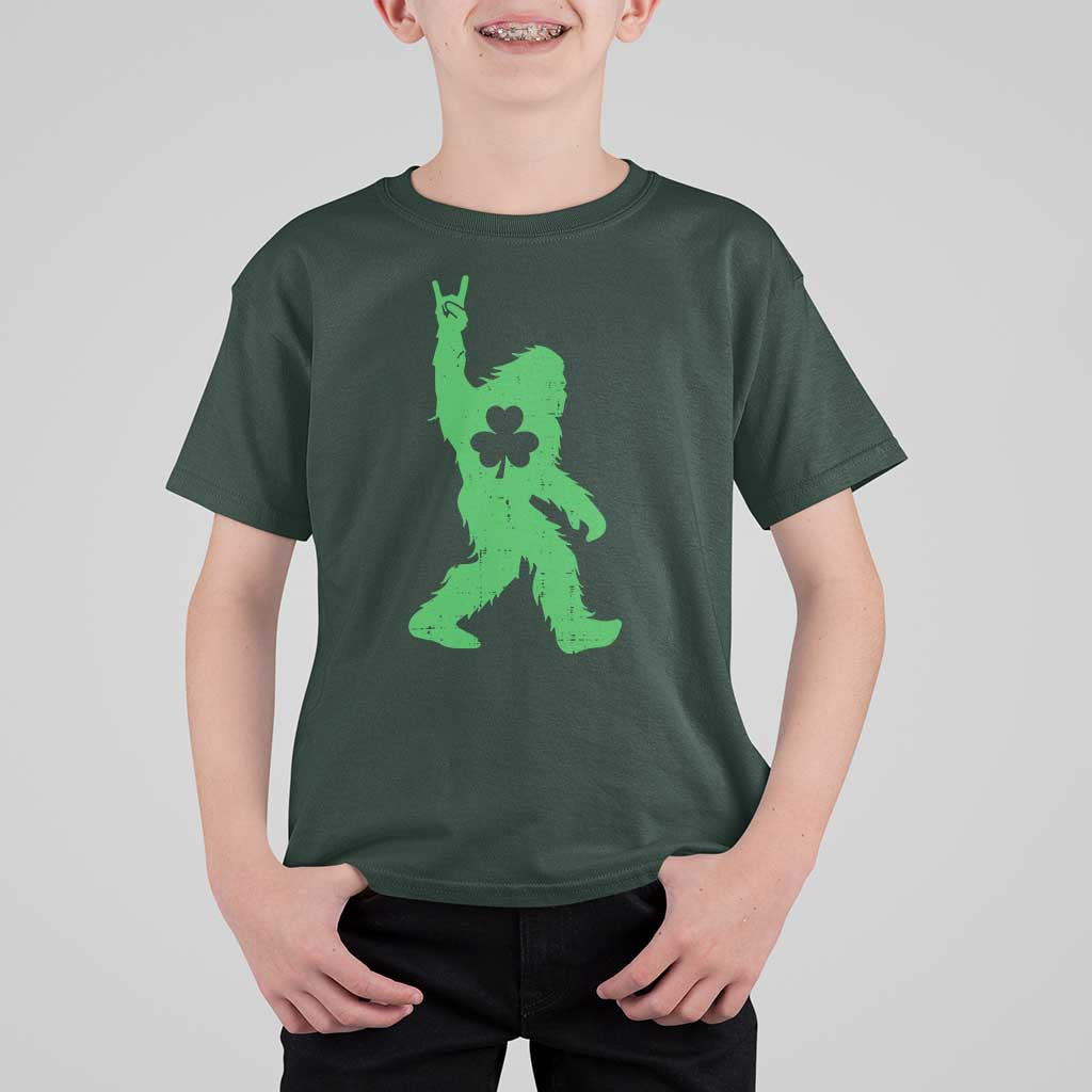 St Patricks Day Bigfoot T Shirt For Kid Irish Sasquatch Shamrock