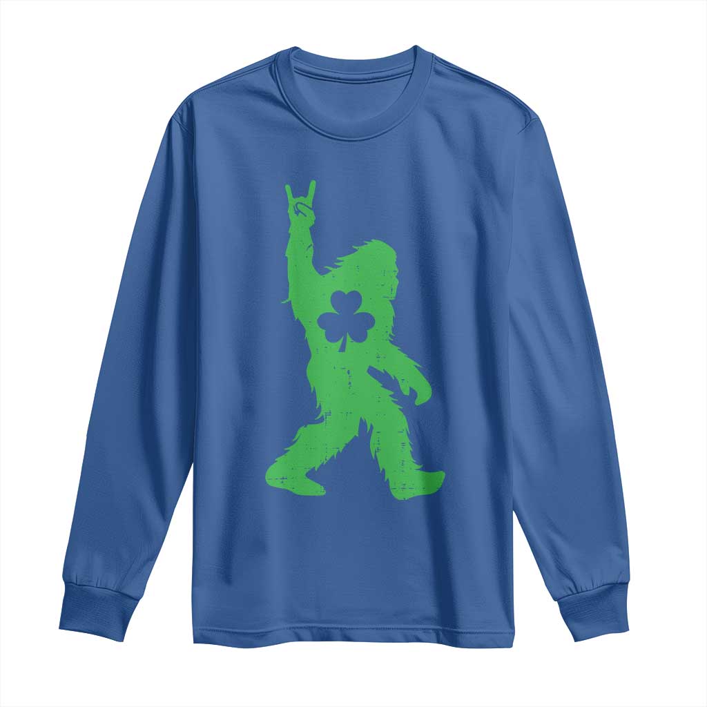 St Patricks Day Bigfoot Long Sleeve Shirt Irish Sasquatch Shamrock