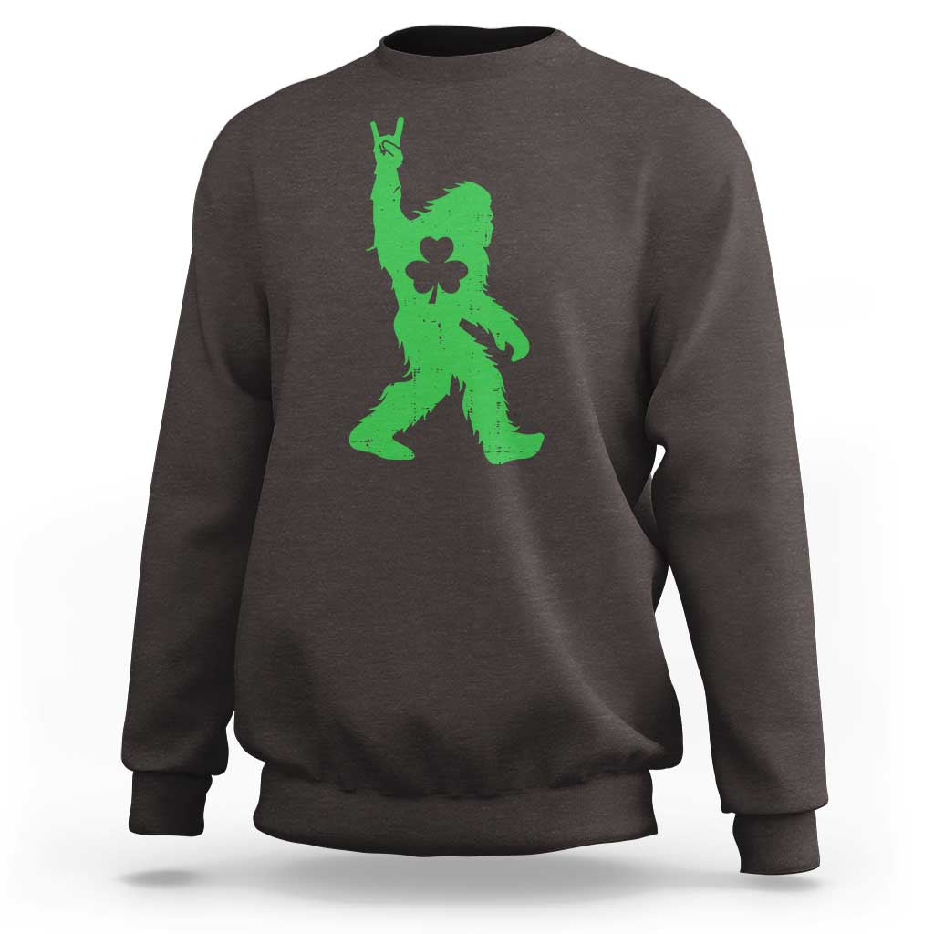 St Patricks Day Bigfoot Sweatshirt Irish Sasquatch Shamrock