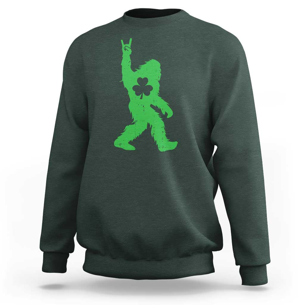 St Patricks Day Bigfoot Sweatshirt Irish Sasquatch Shamrock