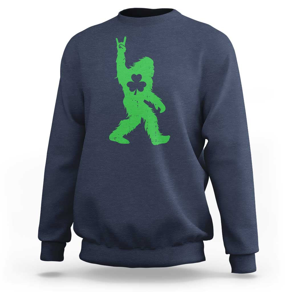 St Patricks Day Bigfoot Sweatshirt Irish Sasquatch Shamrock