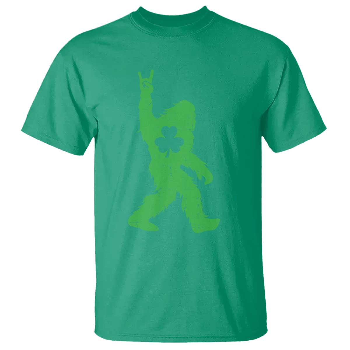 St Patricks Day Bigfoot T Shirt Irish Sasquatch Shamrock