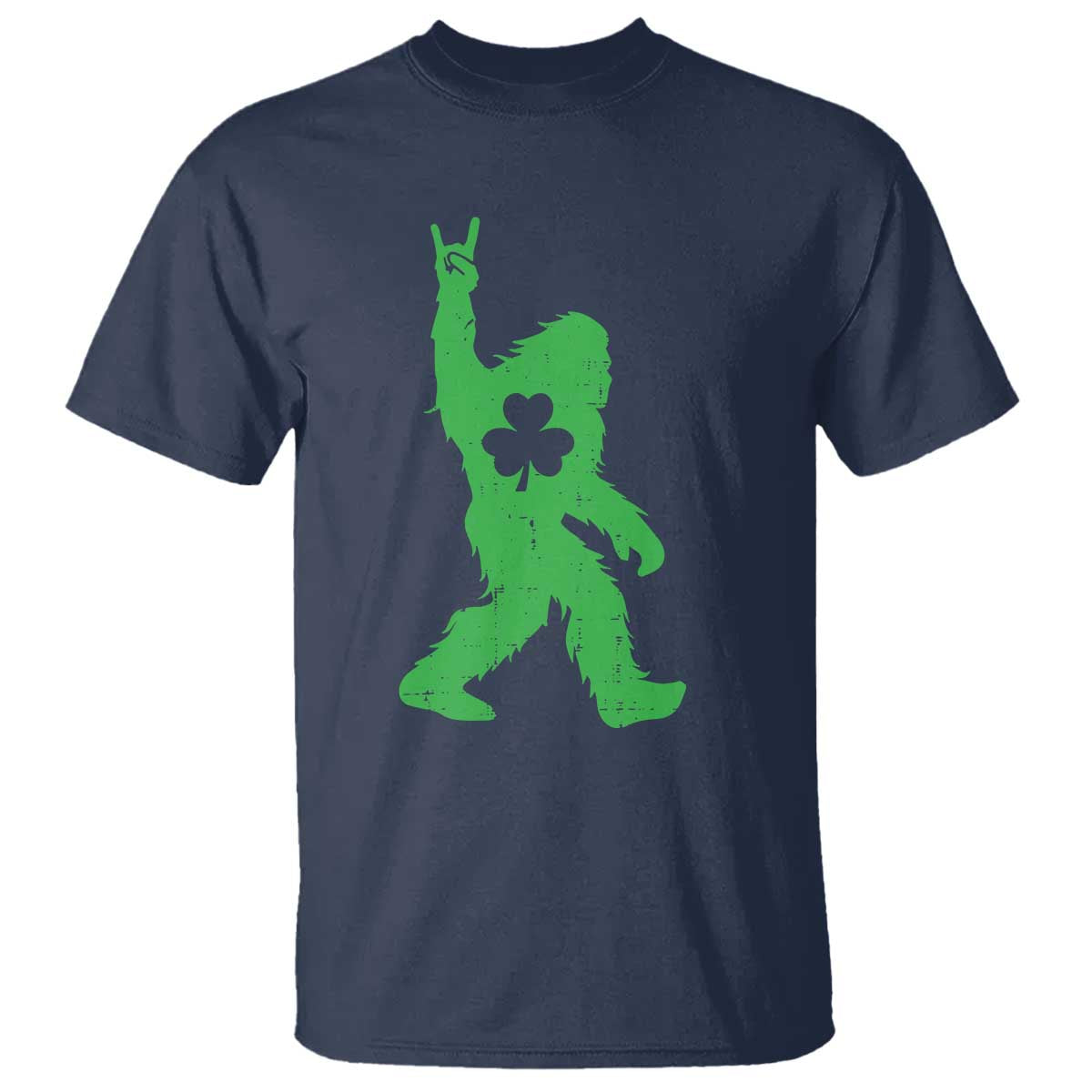 St Patricks Day Bigfoot T Shirt Irish Sasquatch Shamrock