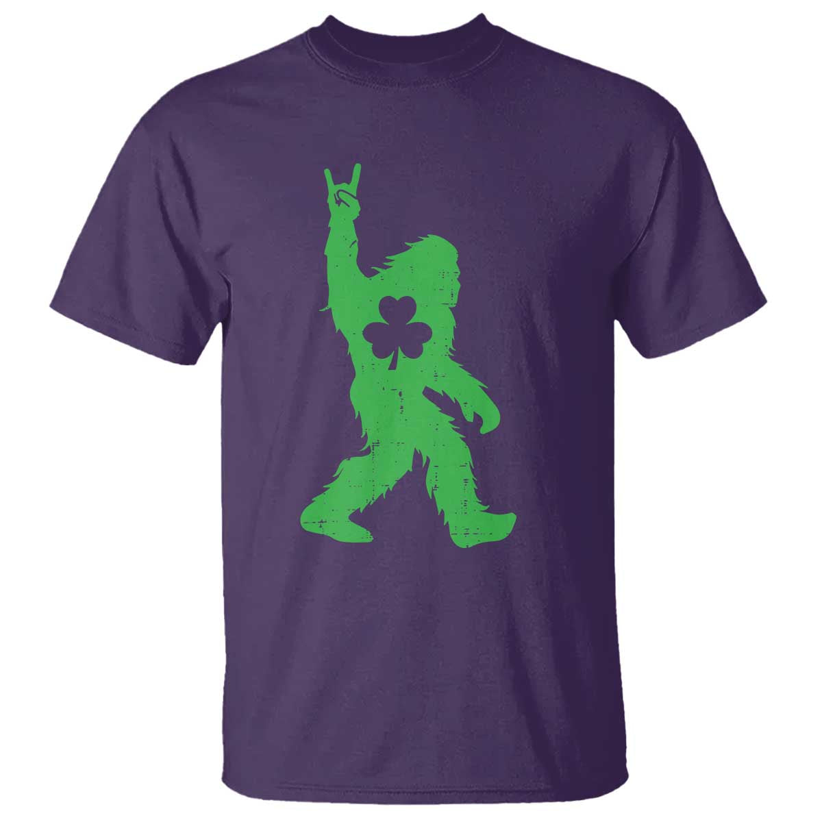 St Patricks Day Bigfoot T Shirt Irish Sasquatch Shamrock