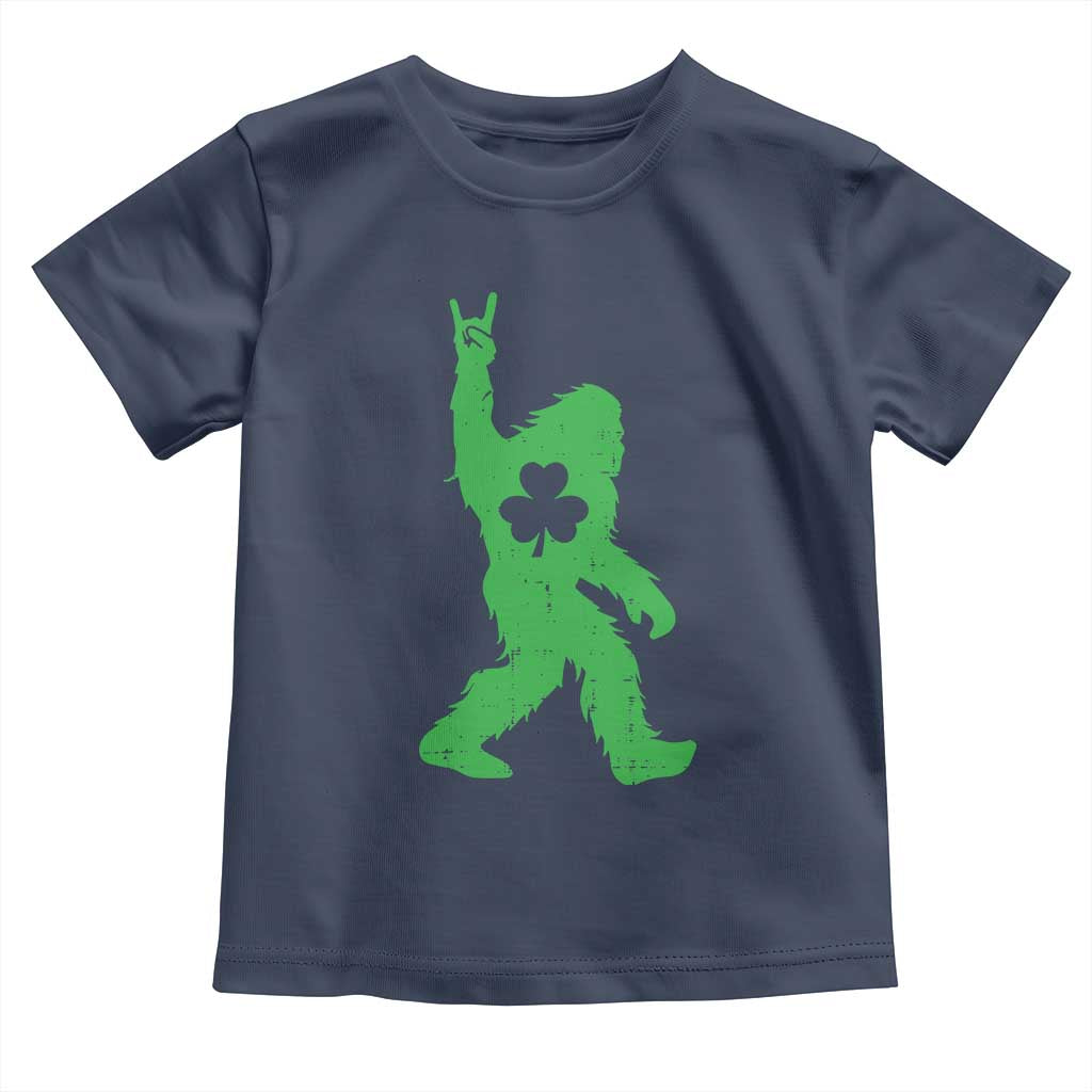 St Patricks Day Bigfoot Toddler T Shirt Irish Sasquatch Shamrock