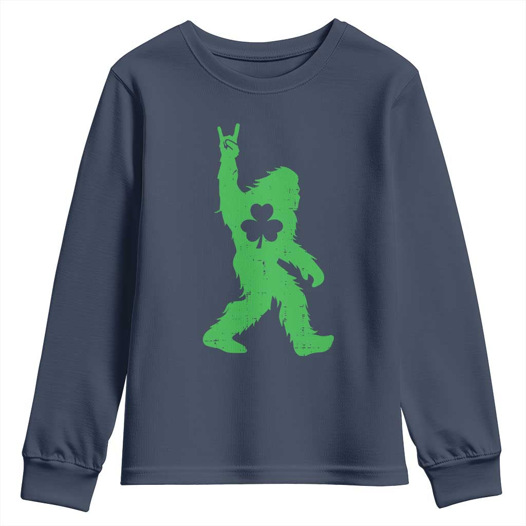 St Patricks Day Bigfoot Youth Sweatshirt Irish Sasquatch Shamrock