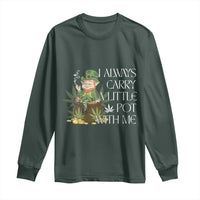 Funny Saint Patricks Day Long Sleeve Shirt I Always Carry A Little Pot With Me Cannabis Smokers Irish