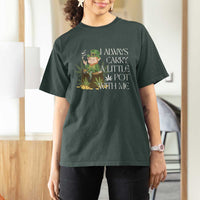 Funny Saint Patricks Day T Shirt For Women I Always Carry A Little Pot With Me Cannabis Smokers Irish