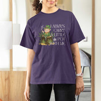 Funny Saint Patricks Day T Shirt For Women I Always Carry A Little Pot With Me Cannabis Smokers Irish