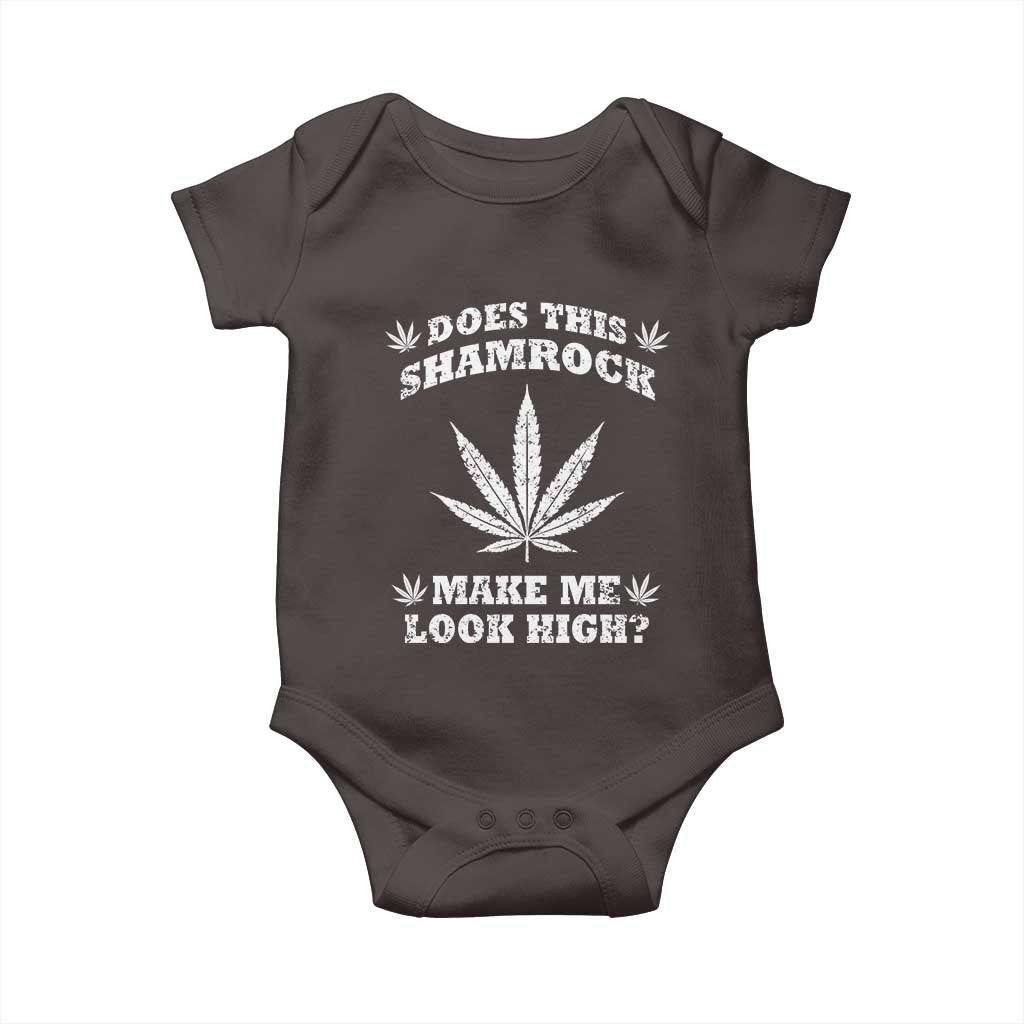 Funny St. Patrick's Day Baby Onesie Weed Lover Does This Shamrock Make Me Look High