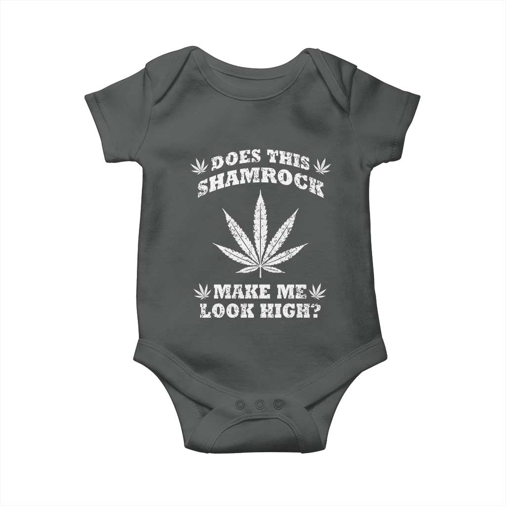 Funny St. Patrick's Day Baby Onesie Weed Lover Does This Shamrock Make Me Look High