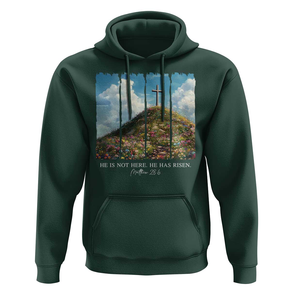 Christian Easter Hoodie He Is Not Here He Has Risen