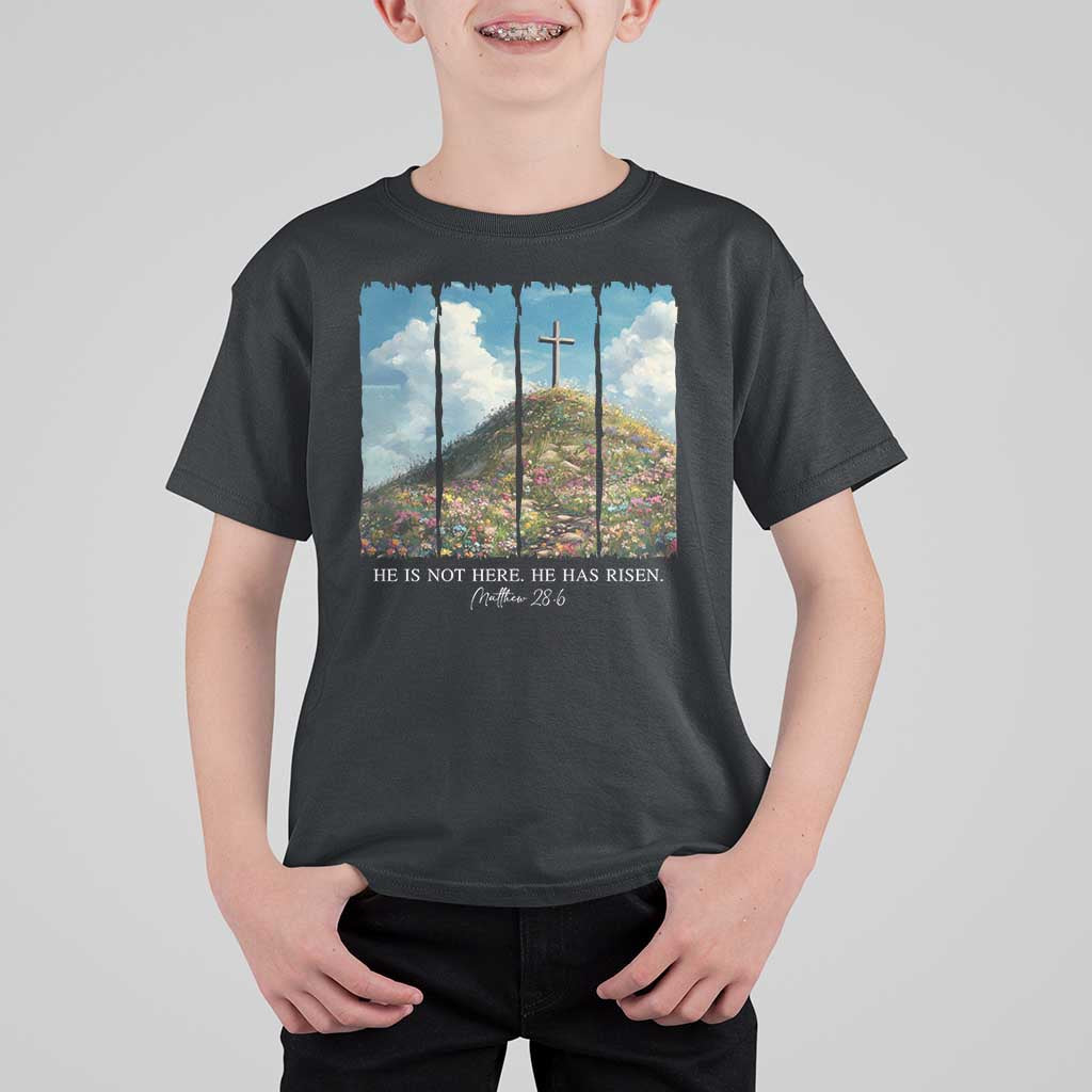 Christian Easter T Shirt For Kid He Is Not Here He Has Risen