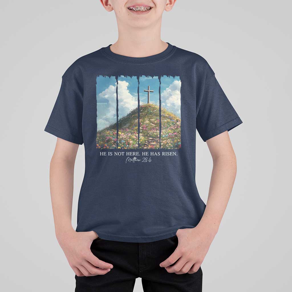 Christian Easter T Shirt For Kid He Is Not Here He Has Risen