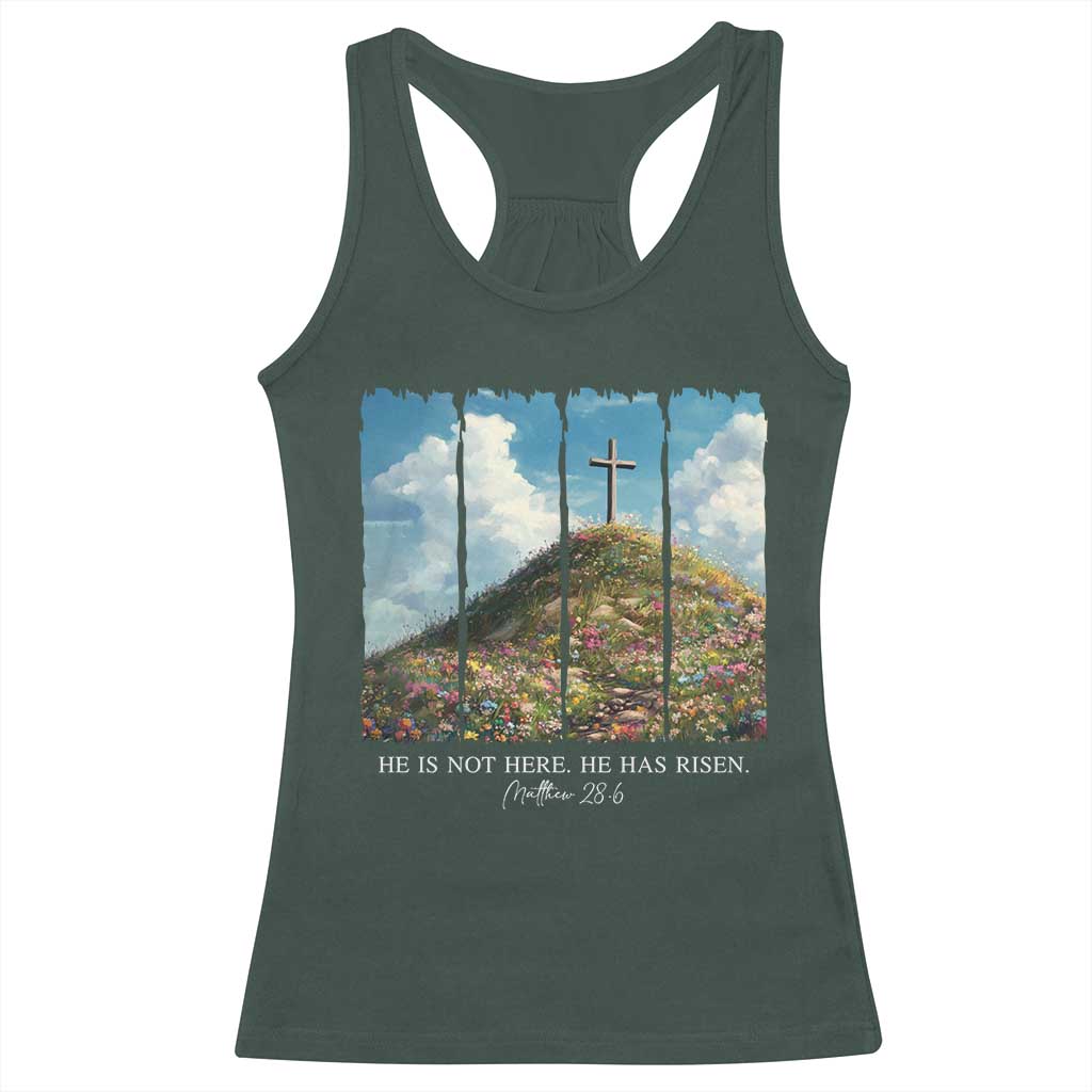 Christian Easter Racerback Tank Top He Is Not Here He Has Risen