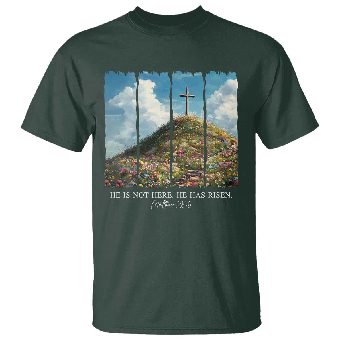Christian Easter T Shirt He Is Not Here He Has Risen