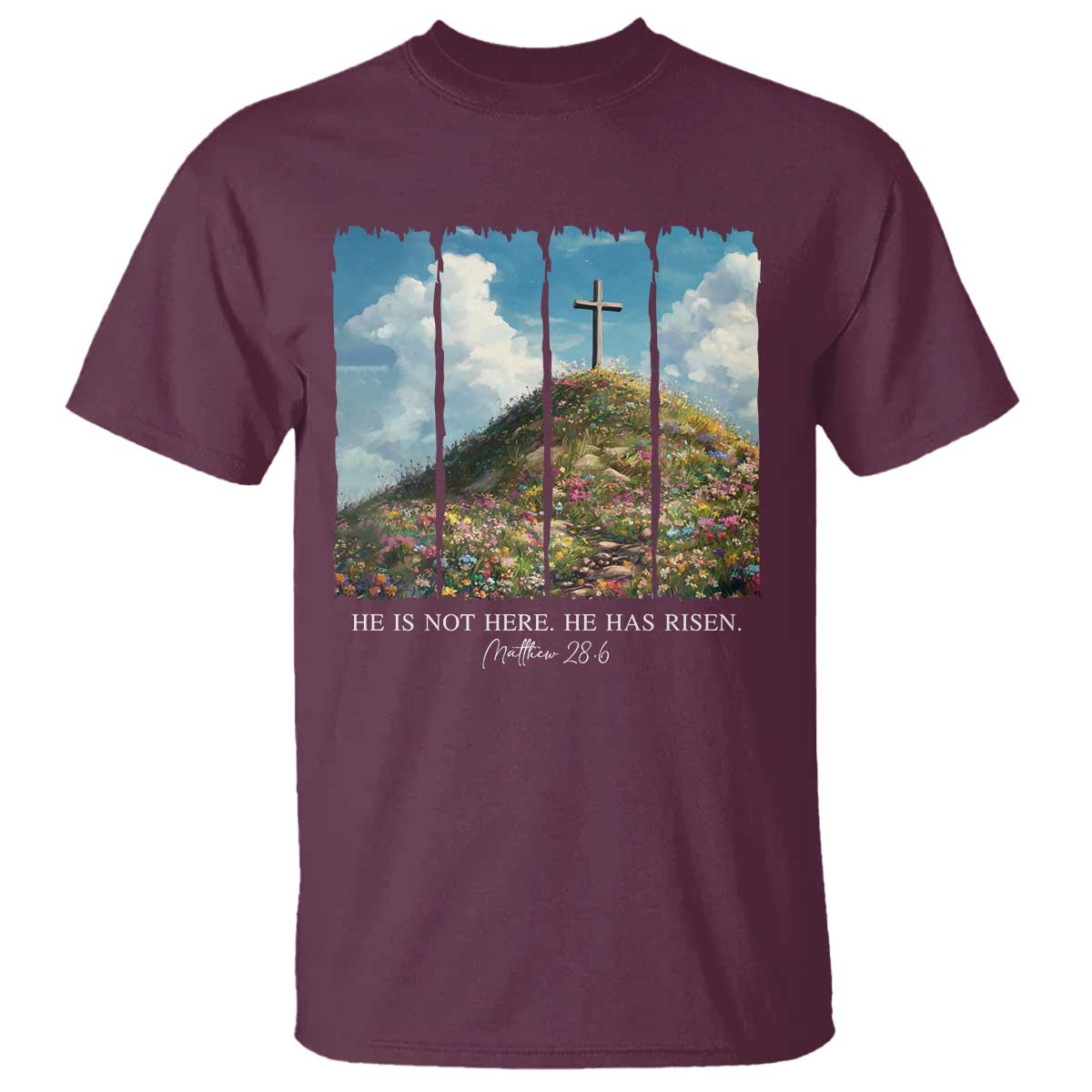 Christian Easter T Shirt He Is Not Here He Has Risen