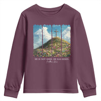 Christian Easter Youth Sweatshirt He Is Not Here He Has Risen