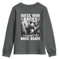 Easter Religious Youth Sweatshirt Guess Who's Back Back Again Jesus Christian