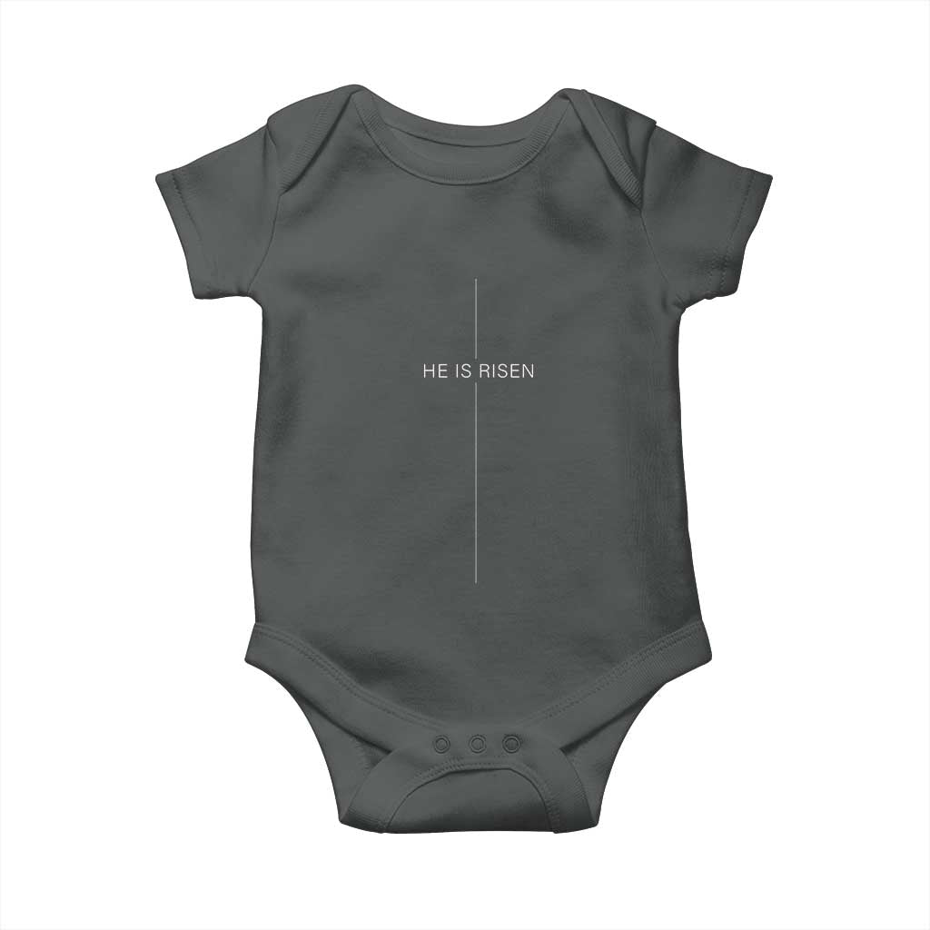 Easter Cross He Is Risen Baby Onesie Cross Subtle Christian Minimal Religious Faith Jesus