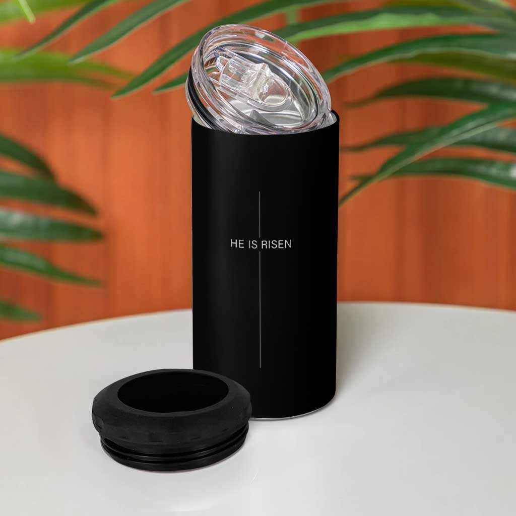 Easter Cross He Is Risen 4 in 1 Can Cooler Tumbler Cross Subtle Christian Minimal Religious Faith Jesus