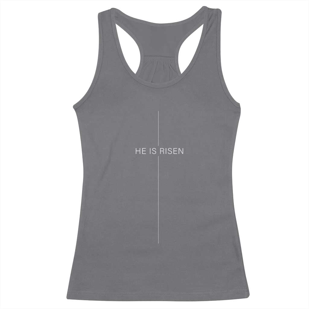Easter Cross He Is Risen Racerback Tank Top Cross Subtle Christian Minimal Religious Faith Jesus