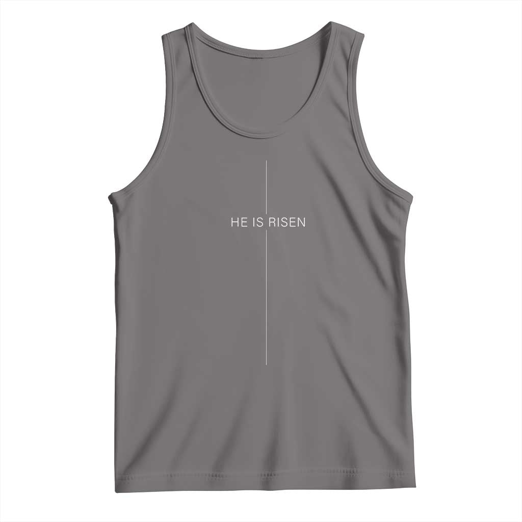 Easter Cross He Is Risen Tank Top Cross Subtle Christian Minimal Religious Faith Jesus