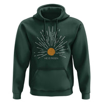 He Is Risen Hoodie Sunburst Vintage Jesus Religious Easter Day Christians