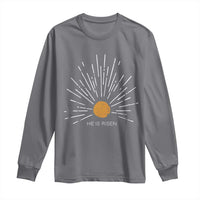 He Is Risen Long Sleeve Shirt Sunburst Vintage Jesus Religious Easter Day Christians