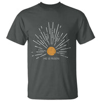 He Is Risen T Shirt Sunburst Vintage Jesus Religious Easter Day Christians