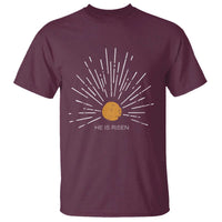 He Is Risen T Shirt Sunburst Vintage Jesus Religious Easter Day Christians