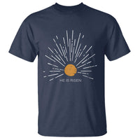 He Is Risen T Shirt Sunburst Vintage Jesus Religious Easter Day Christians