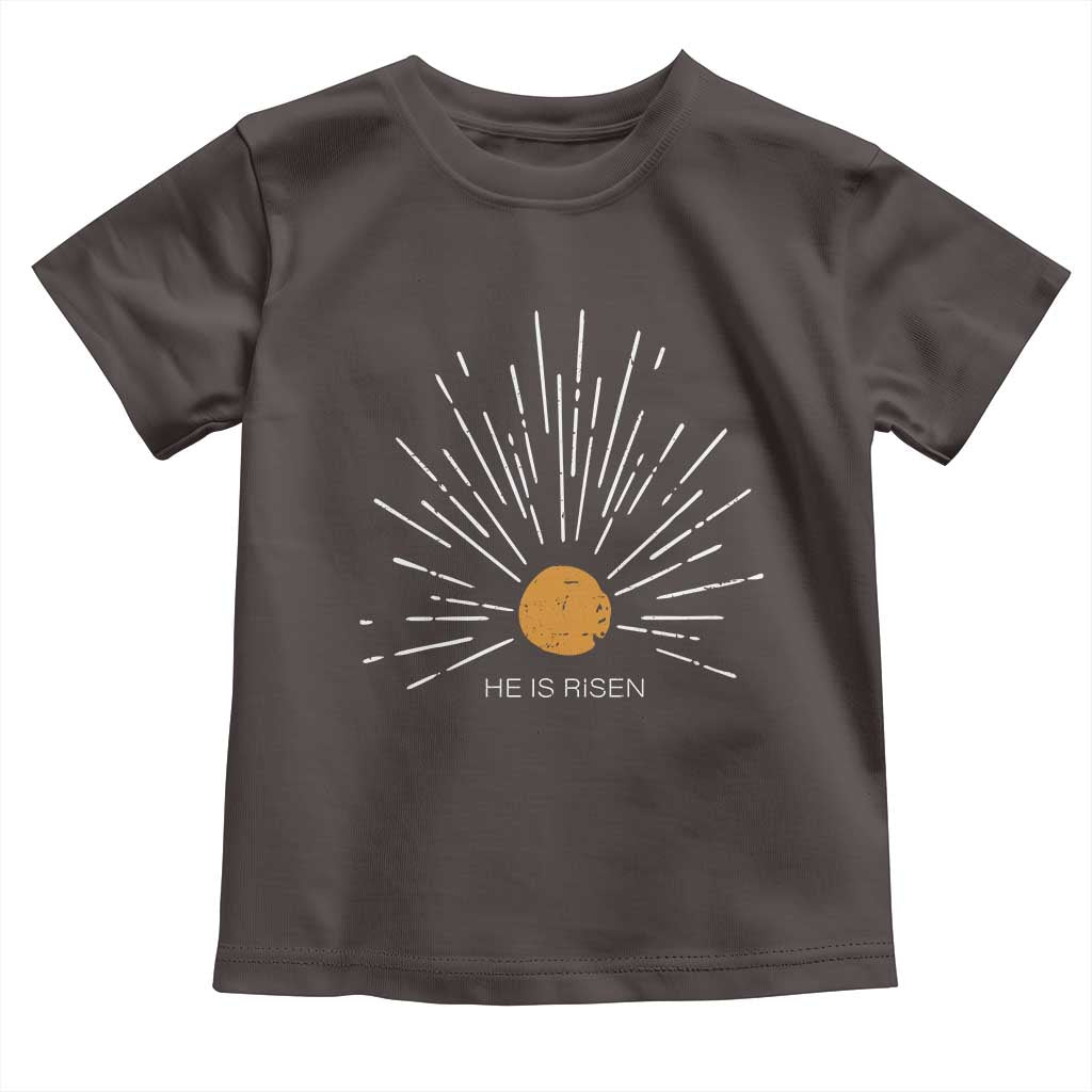 He Is Risen Toddler T Shirt Sunburst Vintage Jesus Religious Easter Day Christians