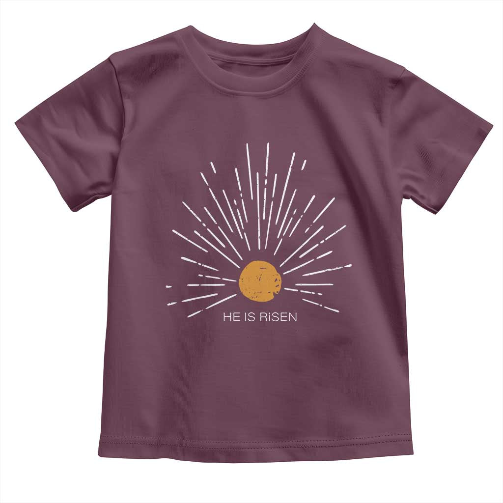 He Is Risen Toddler T Shirt Sunburst Vintage Jesus Religious Easter Day Christians