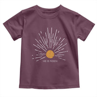 He Is Risen Toddler T Shirt Sunburst Vintage Jesus Religious Easter Day Christians