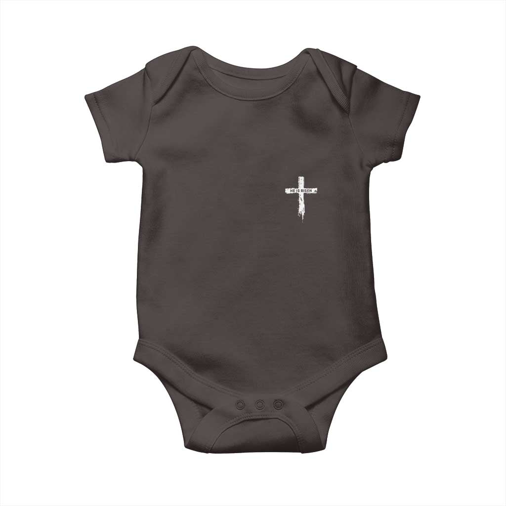 Easter Christian Cross Religious He Is Risen Baby Onesie