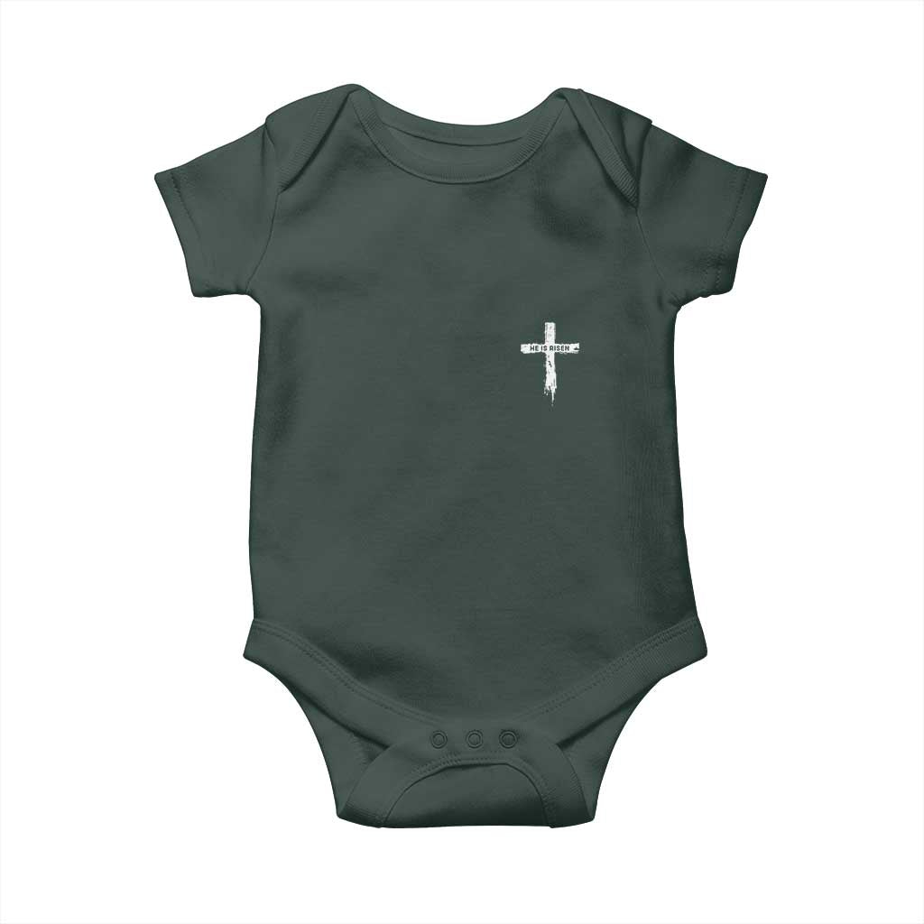 Easter Christian Cross Religious He Is Risen Baby Onesie