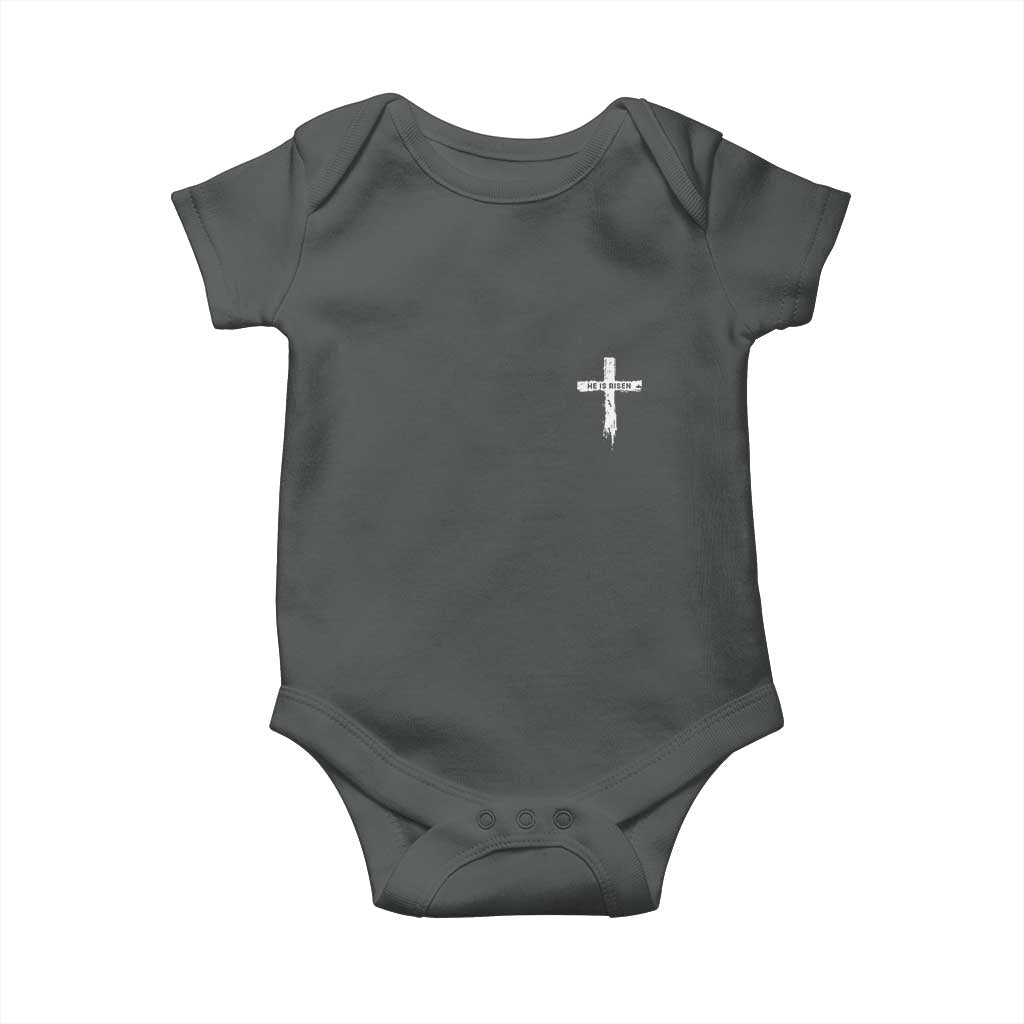 Easter Christian Cross Religious He Is Risen Baby Onesie