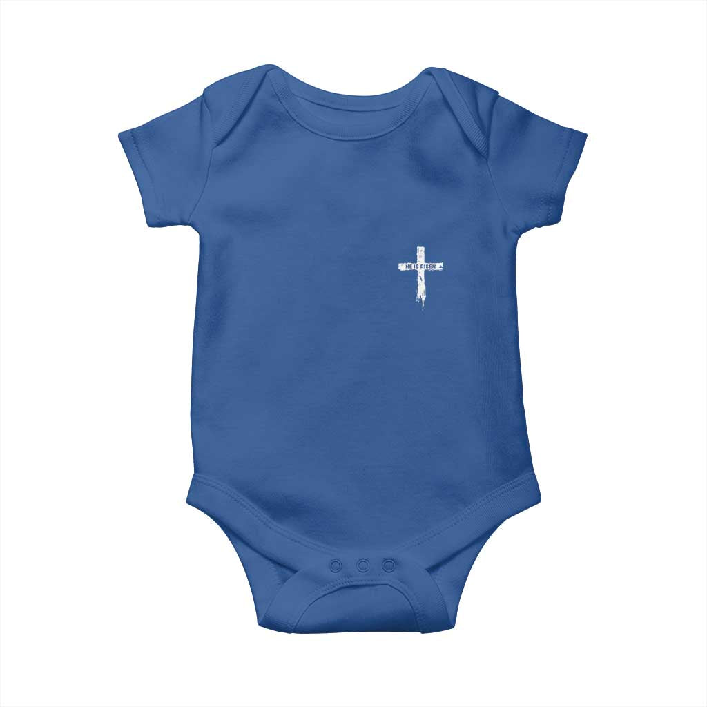 Easter Christian Cross Religious He Is Risen Baby Onesie